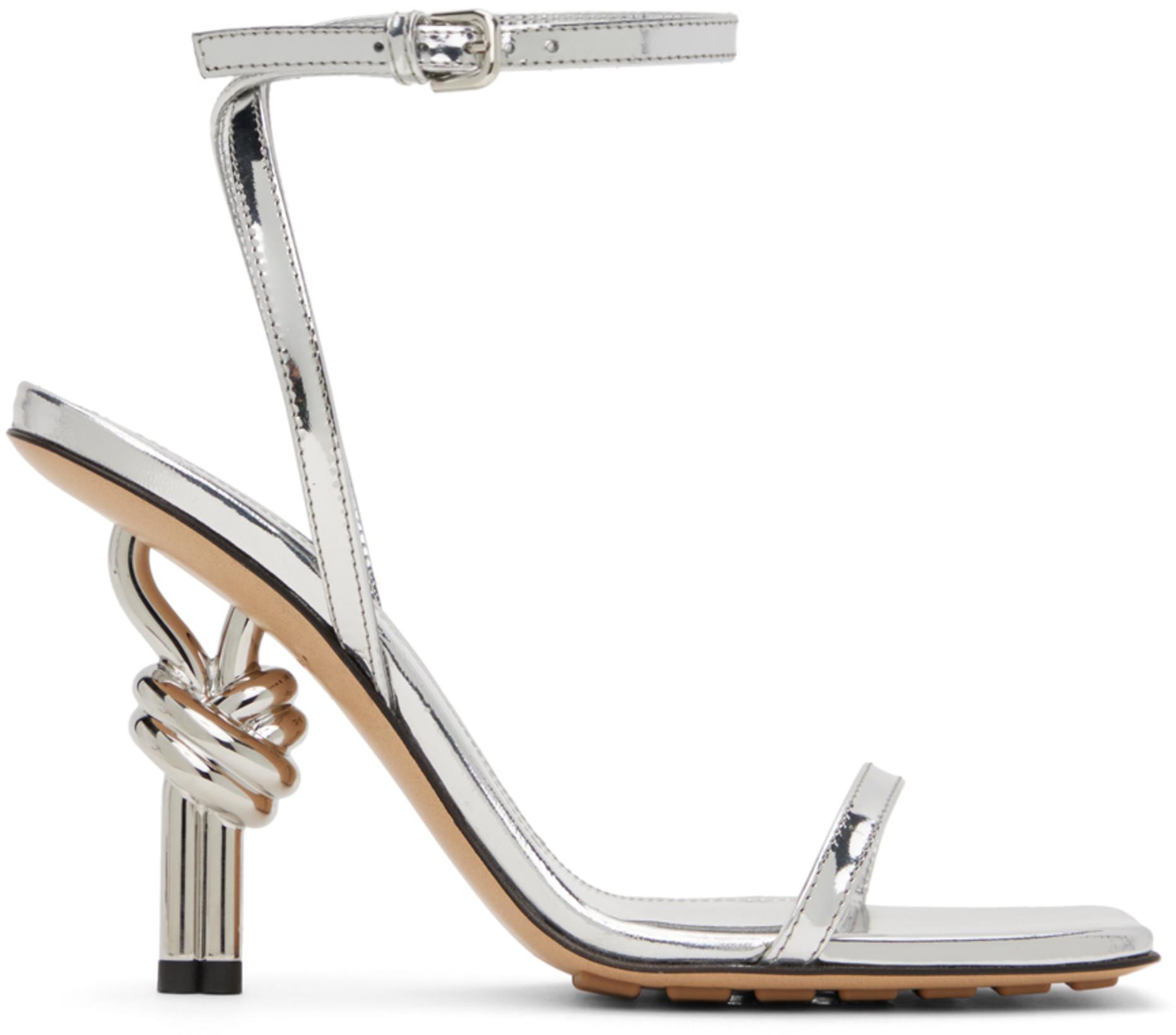 Silver Knot Sandals by BOTTEGA VENETA