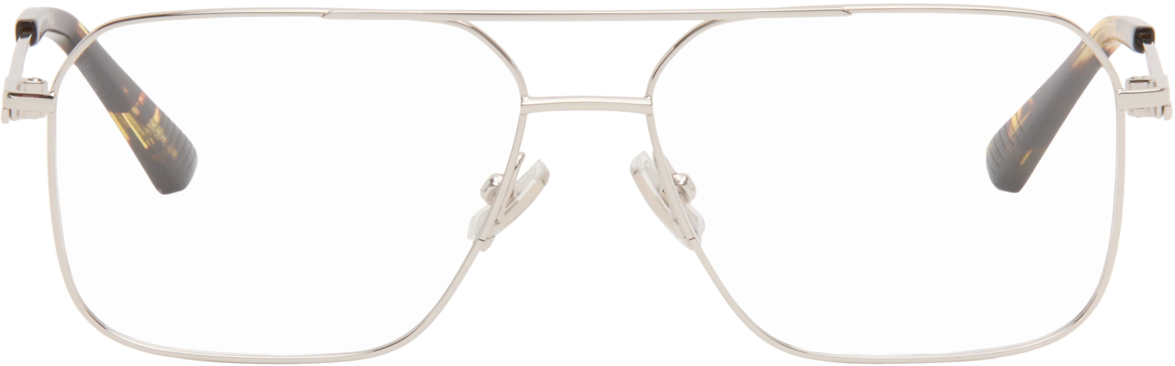 Silver Ribbon Split Optical Frame Glasses by BOTTEGA VENETA