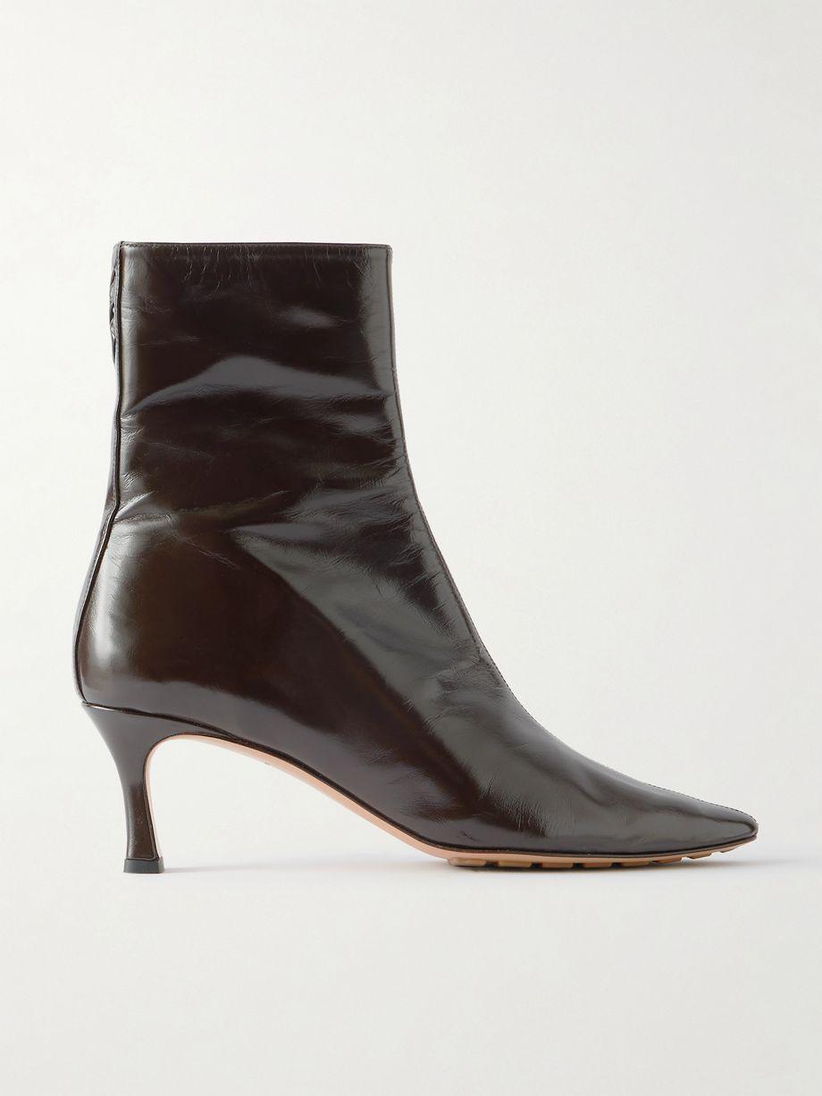 Sofia glossed-leather ankle boots by BOTTEGA VENETA