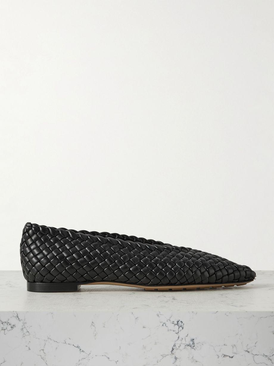Sofia intrecciato leather point-toe flat by BOTTEGA VENETA