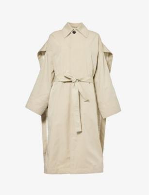 Spread-collar relaxed-fit cotton and silk-blend cape by BOTTEGA VENETA