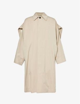 Spread-collar relaxed-fit cotton and silk-blend cape by BOTTEGA VENETA