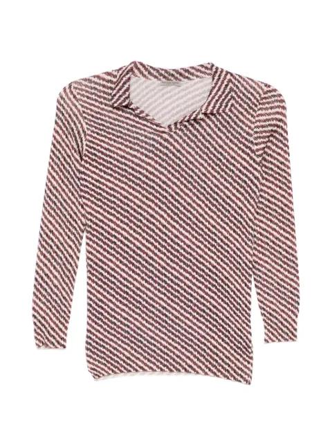 Striped Silk Polo Top by BOTTEGA VENETA 
