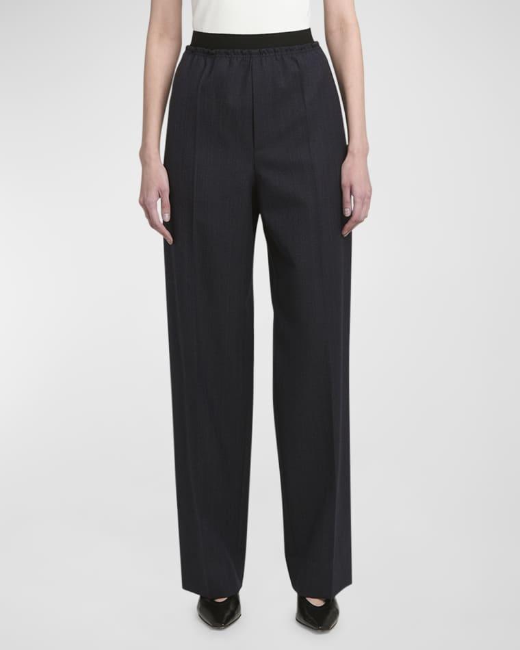 Subtle Striped Straight-Leg Wool Trousers by BOTTEGA VENETA