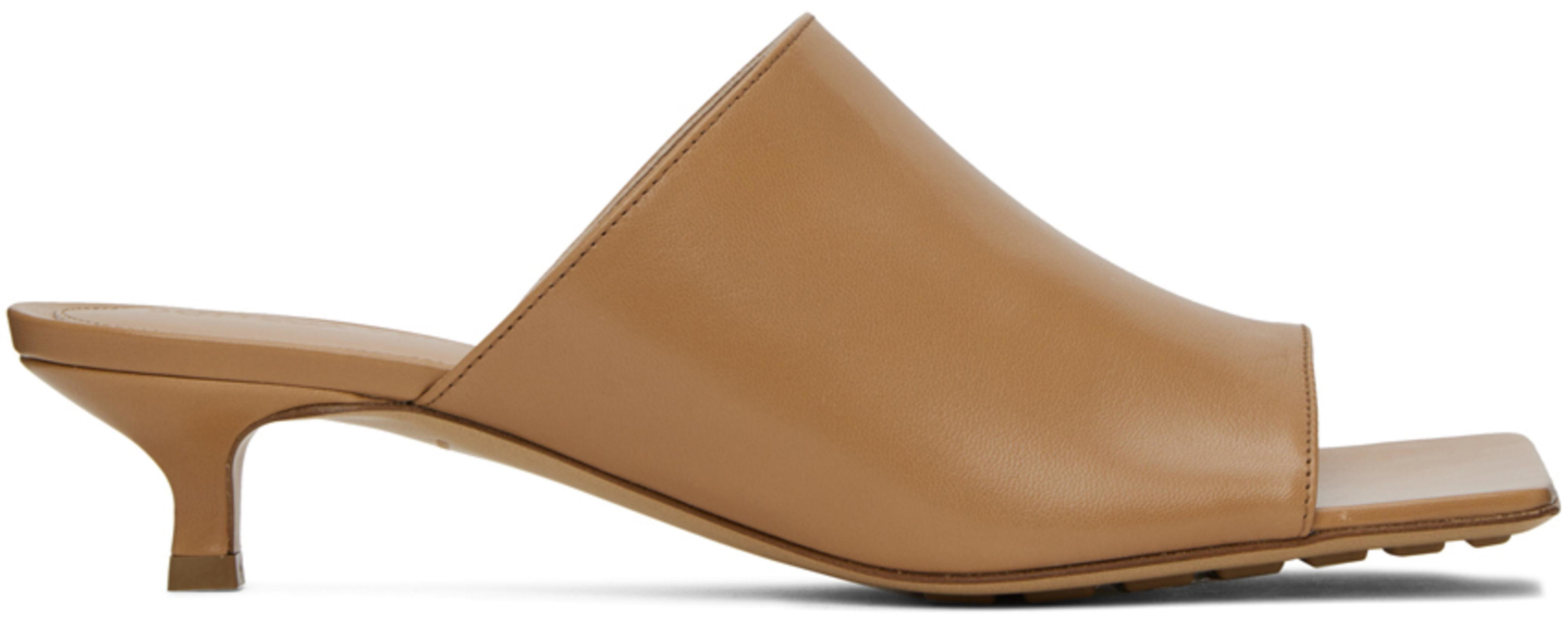 Tan Stretch Mules by BOTTEGA VENETA