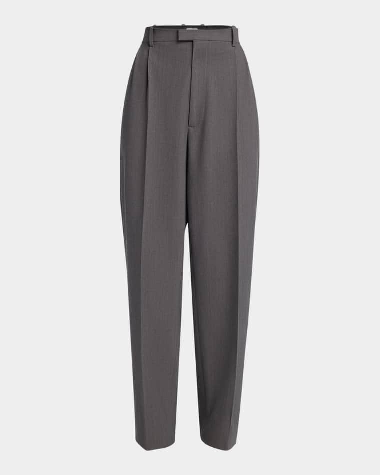 Tapered Wool Stretch Tricotine Trousers by BOTTEGA VENETA