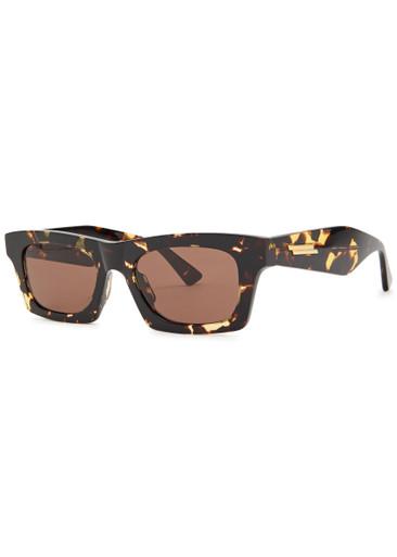 Tortoiseshell rectangle-frame sunglasses by BOTTEGA VENETA