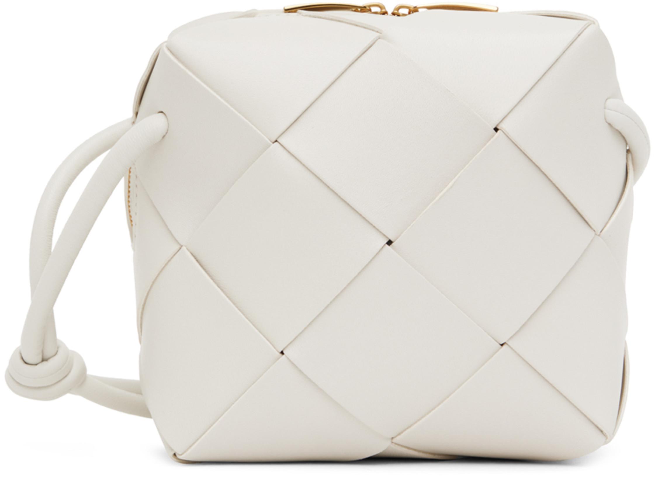 White Mini Cassette Camera Bag by BOTTEGA VENETA