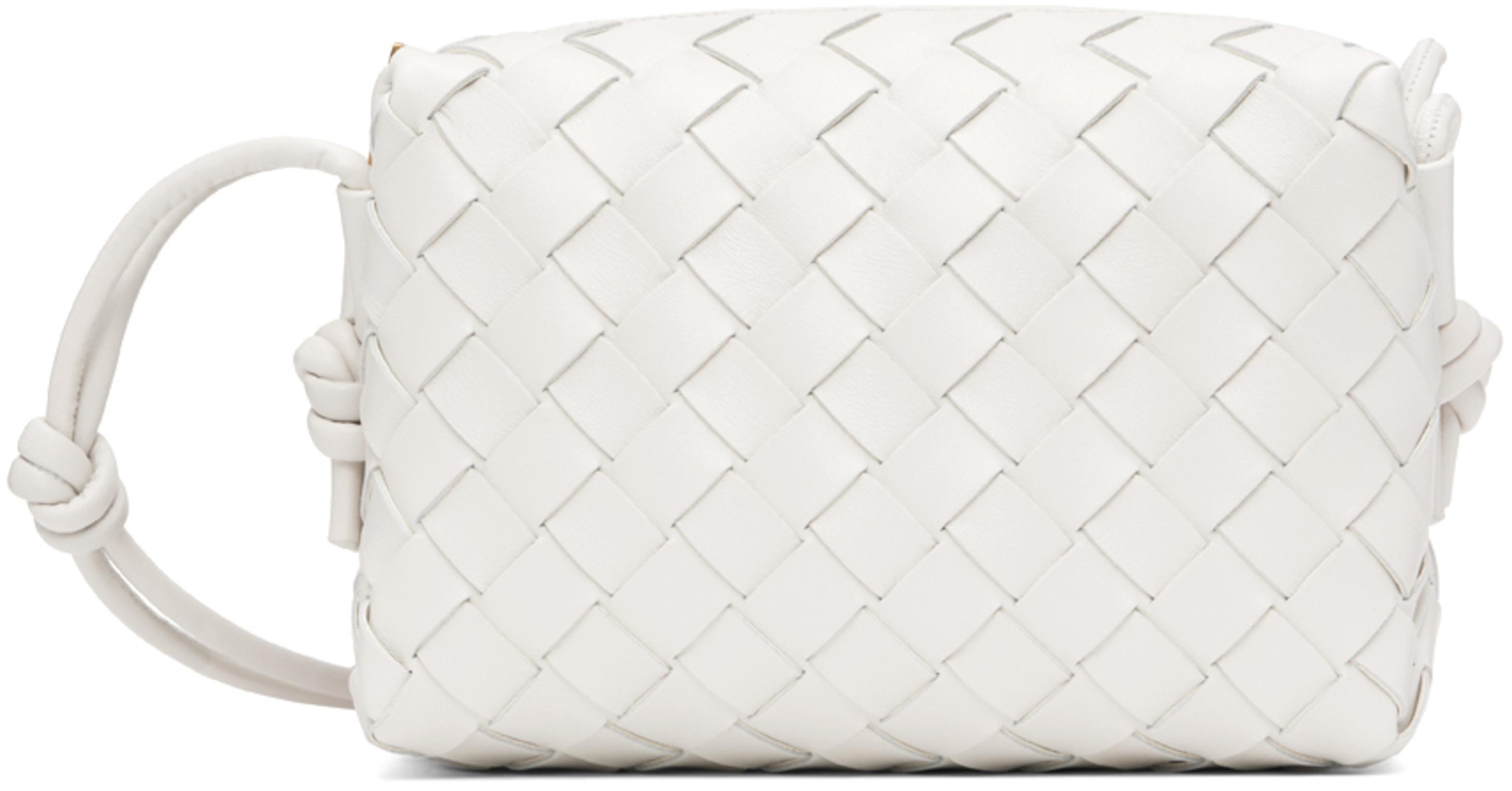 White Mini Loop Shoulder Bag by BOTTEGA VENETA