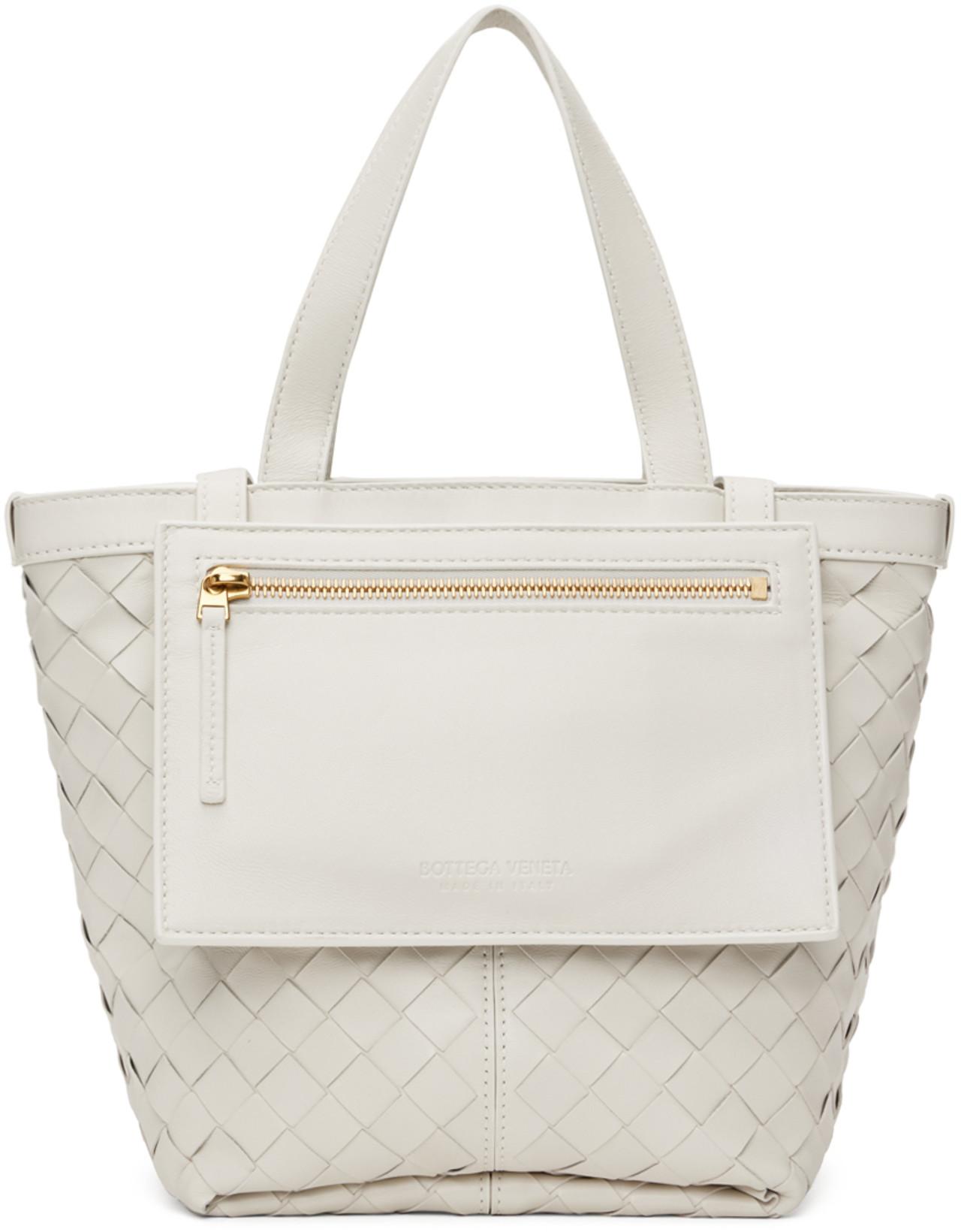 White Small Flip Flap Bag by BOTTEGA VENETA