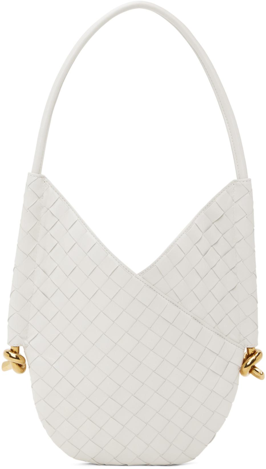 White Small Solstice Shoulder Bag by BOTTEGA VENETA