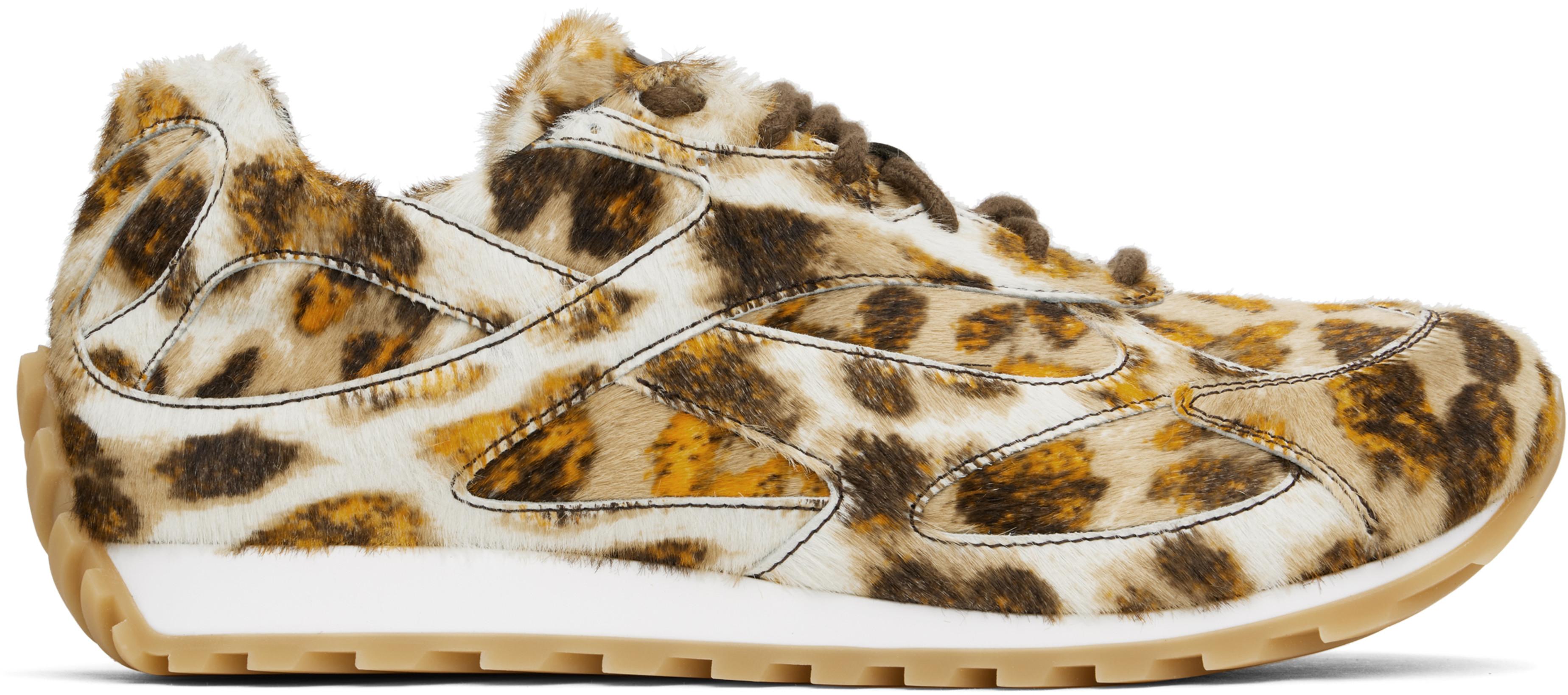 White & Orange Orbit Sneakers by BOTTEGA VENETA