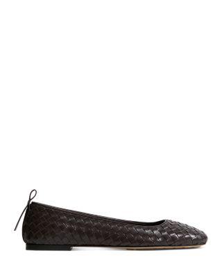 Women's Silenzio Dark Brown Woven Leather Loafers by BOTTEGA VENETA