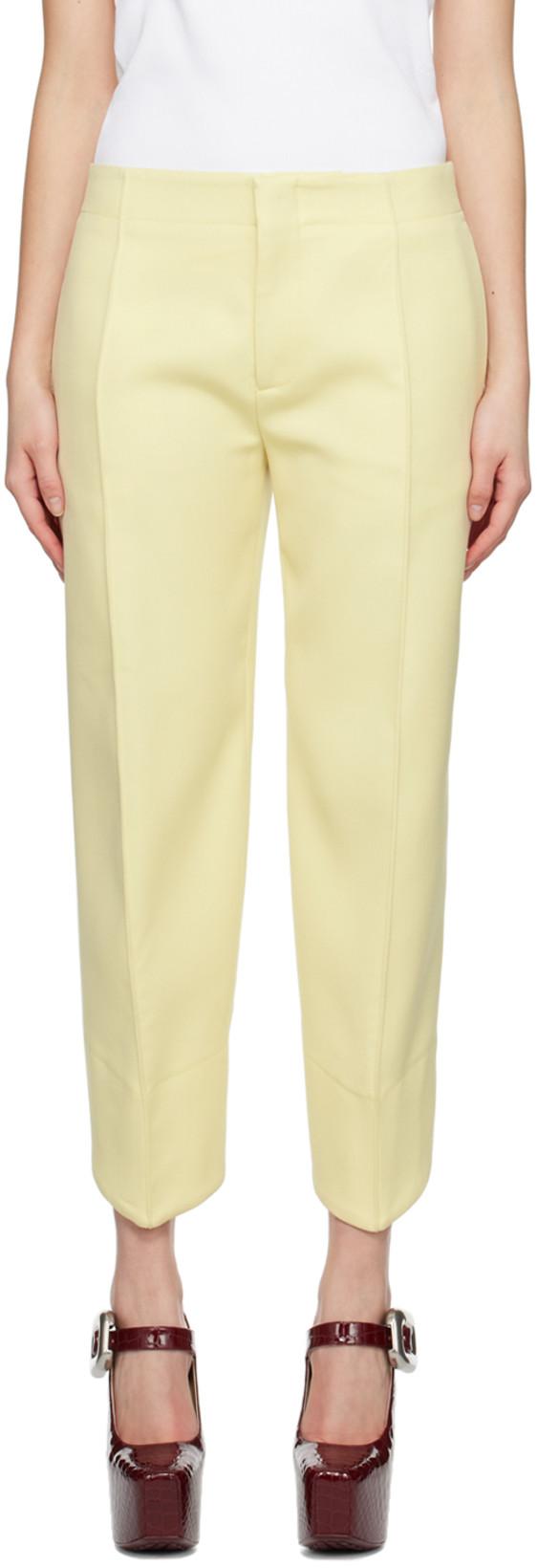 Yellow Curved Trousers by BOTTEGA VENETA