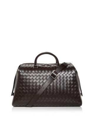 Zip Tape Intrecciato Leather Weekender Bag by BOTTEGA VENETA