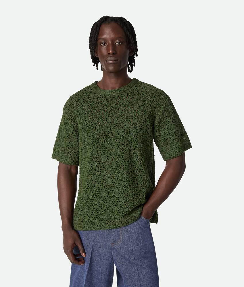 cotton crochet knit t-shirt by BOTTEGA VENETA