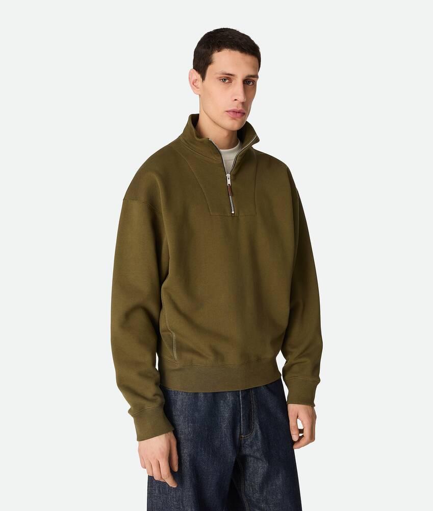 cotton fleece zip sweatshirt by BOTTEGA VENETA