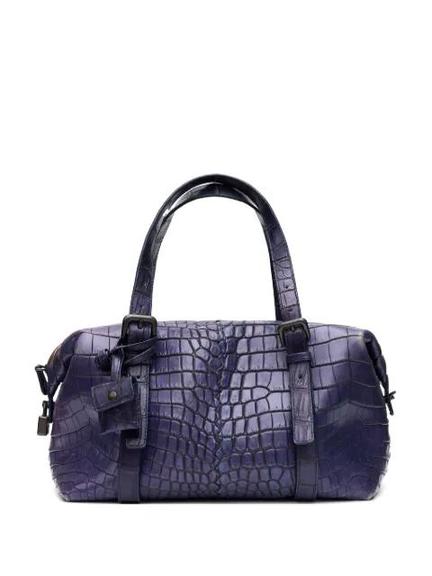 crocodile-embossed leather tote bag by BOTTEGA VENETA 