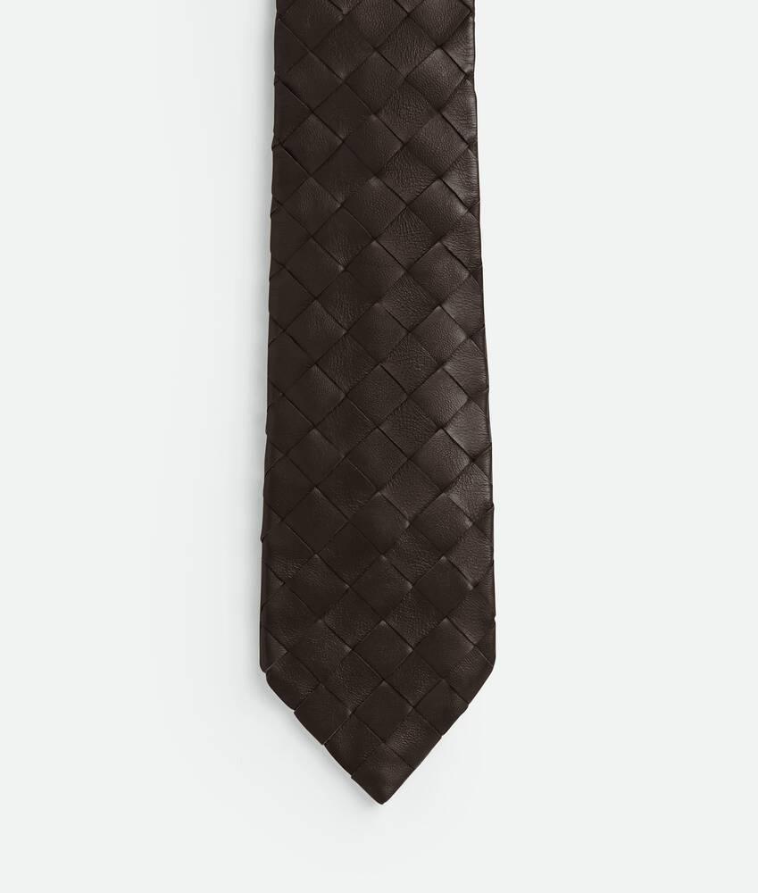 intrecciato leather tie by BOTTEGA VENETA