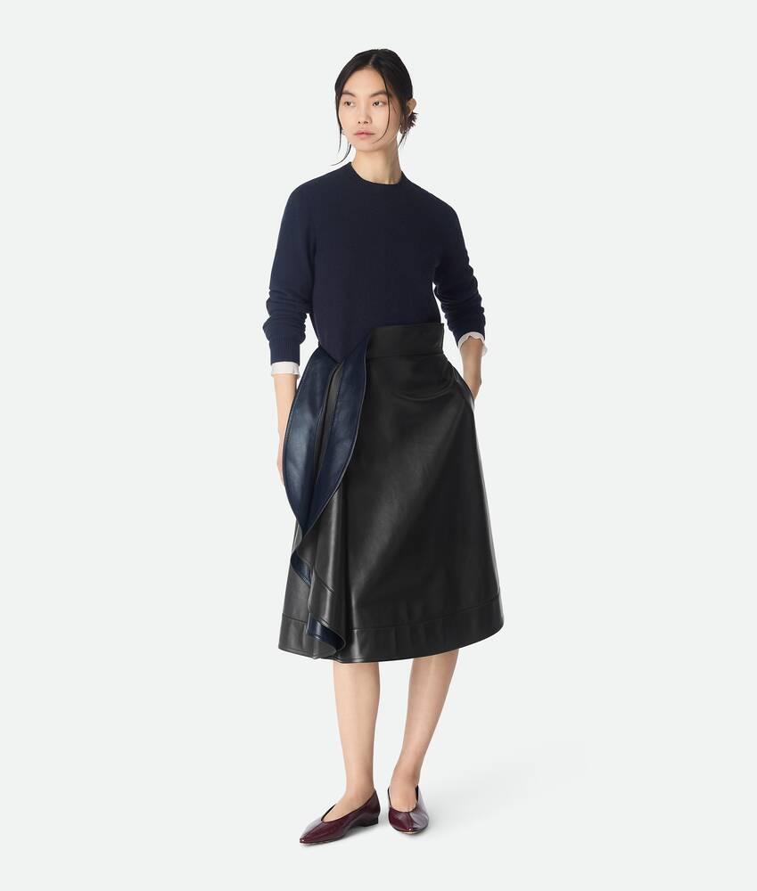 leather a-line skirt by BOTTEGA VENETA