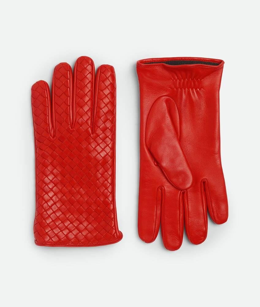 leather intrecciato gloves by BOTTEGA VENETA