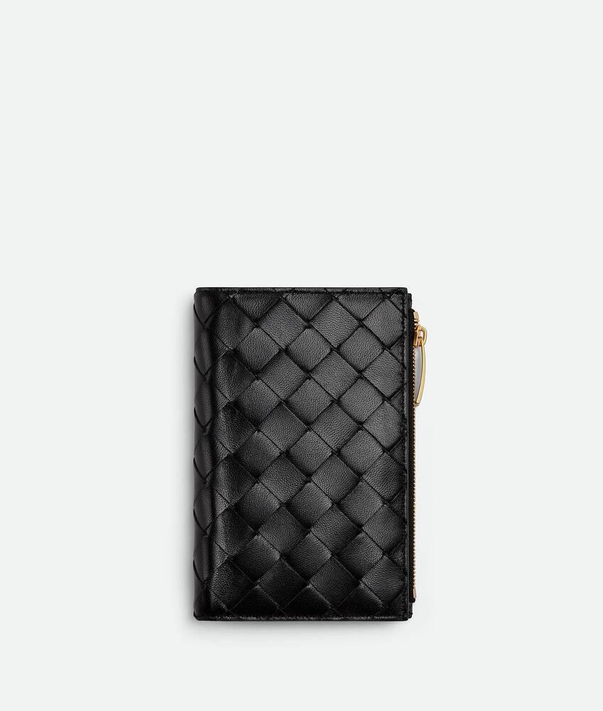 medium intrecciato bi-fold zip wallet by BOTTEGA VENETA