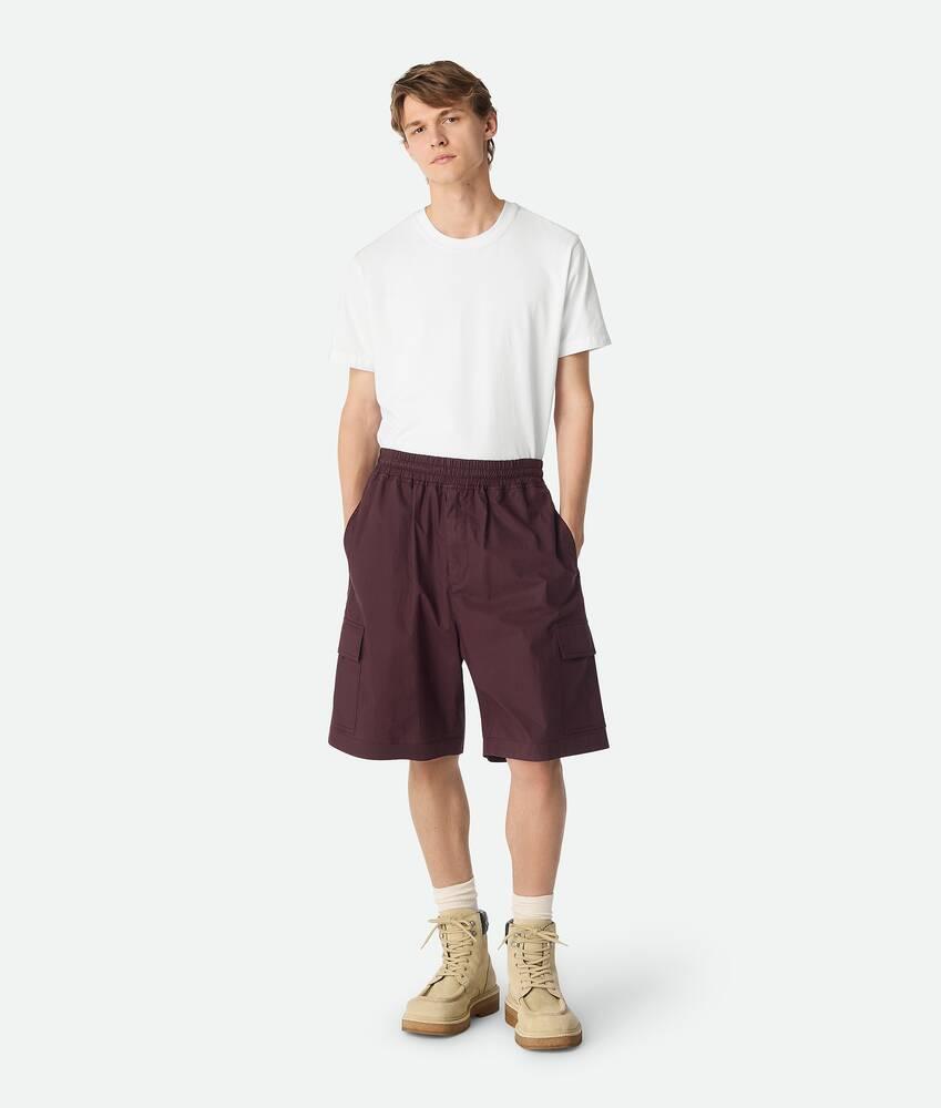 resinated cotton cargo shorts by BOTTEGA VENETA
