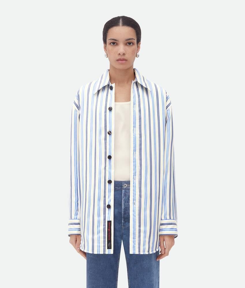 striped silk padded jacket by BOTTEGA VENETA