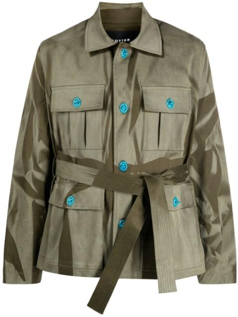 abstract-print belted jacket by BOTTER