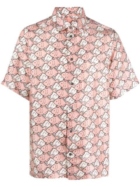 dolphin-print silk shirt by BOTTER