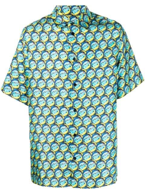 dolphin-print silk shirt by BOTTER