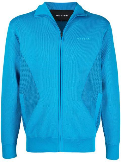 embroidered-logo zip-up sweatshirt by BOTTER