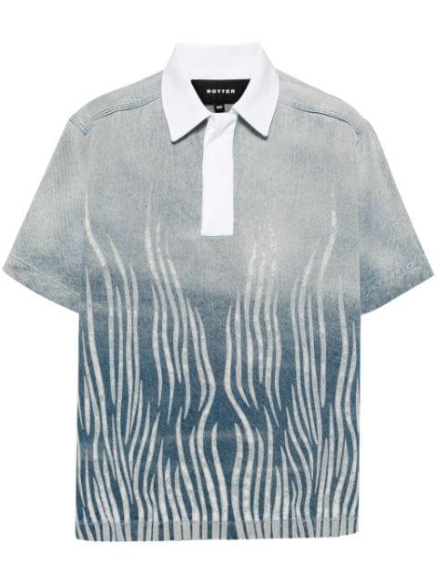 graphic-print organic cotton polo shirt by BOTTER