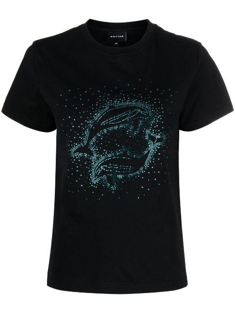 rhinestone-embellished dolphin T-shirt by BOTTER