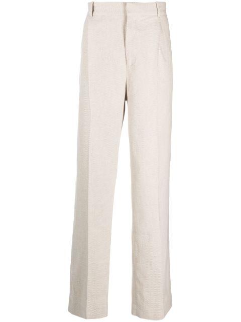 straight-leg cotton-linen blend trousers by BOTTER