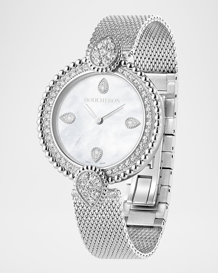 Serpent Boheme Bracelet Watch with Diamonds and Mother of Pearl Dial by BOUCHERON