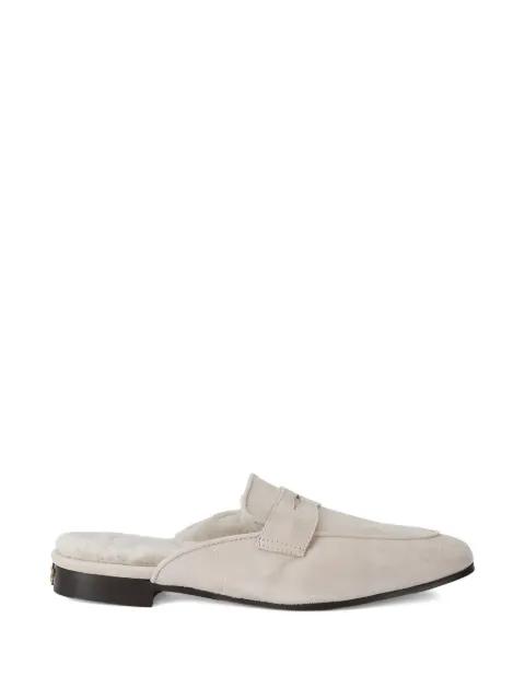 nomad suede shearling slippers by BOUGEOTTE