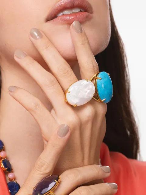 Celine oval-stone ring by BOUNKIT JEWELRY