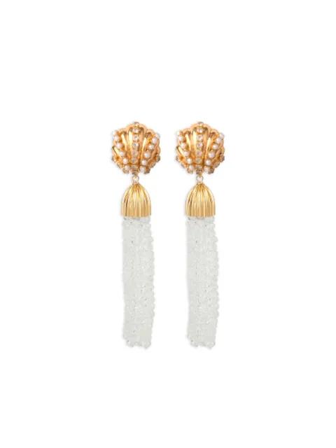crystal-embellished tassel earrings by BOUNKIT JEWELRY