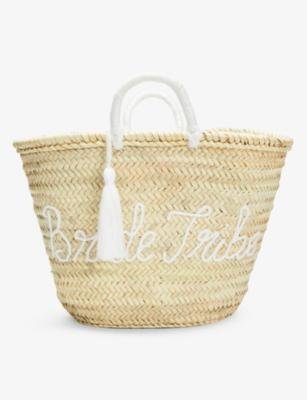 Bride Tribe palm leaf bucket bag by BOUTIQUE BONITA