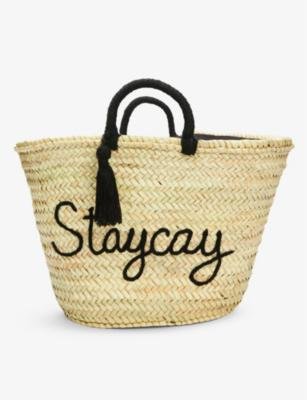 Staycay palm leaf basket bag by BOUTIQUE BONITA