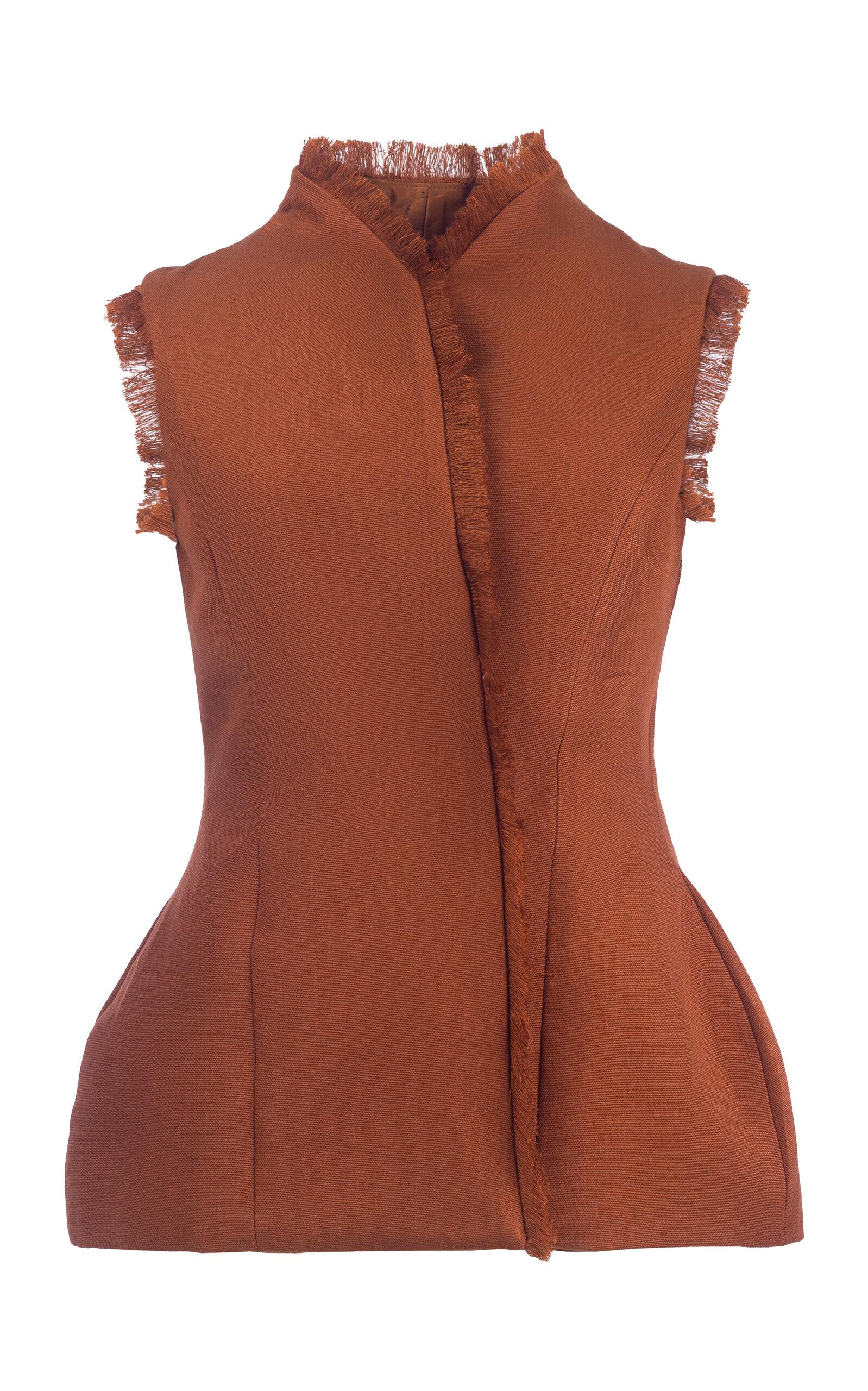 BOYEDOE Adom Fringe-Trimmed Cotton-Blend Wrap Top - Moda Operandi by BOYEDOE