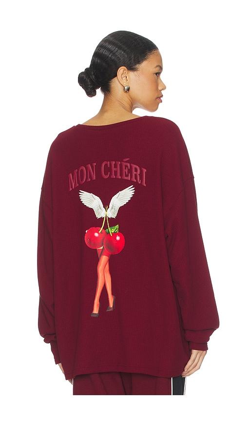 Boys Lie Mon Cheri Thermal Sweatshirt in Wine by BOYS LIE Boys Lie Mon Cheri Thermal Sweatshirt in Wine by BOYS LIE