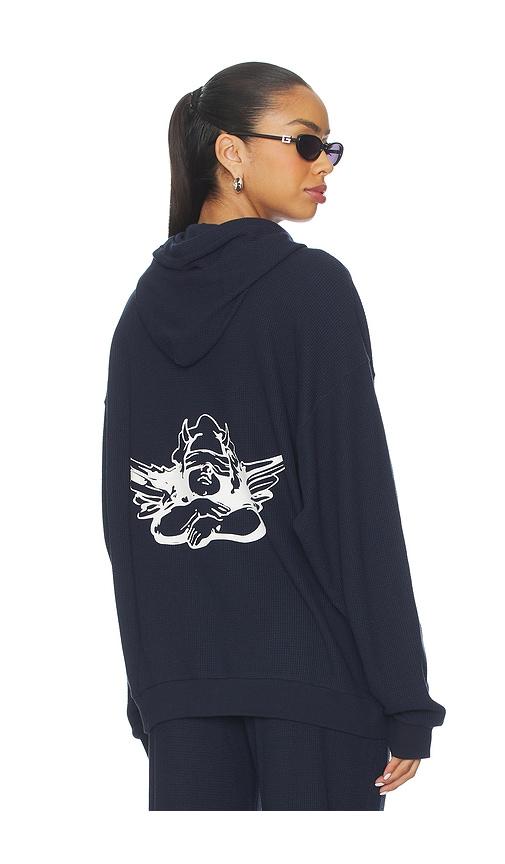Boys Lie Name Em' Harley Zip Hoodie in Navy by BOYS LIE