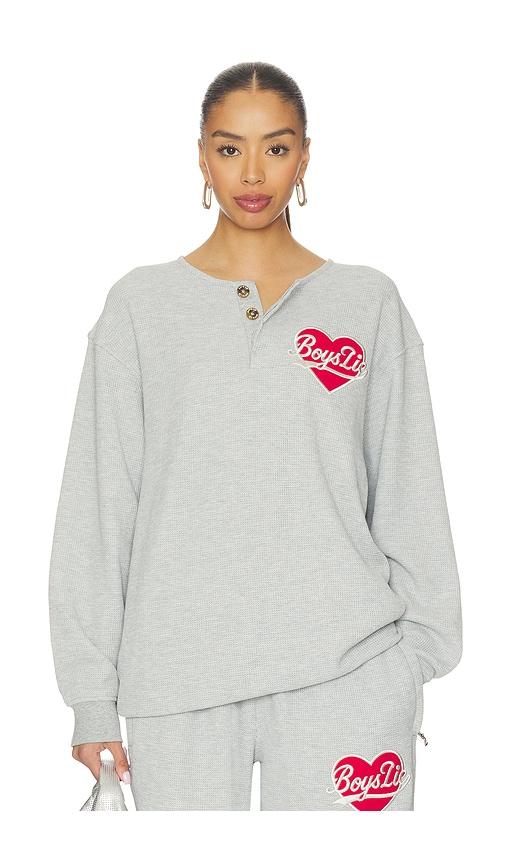 Boys Lie Signature Thermal Crewneck in Grey by BOYS LIE