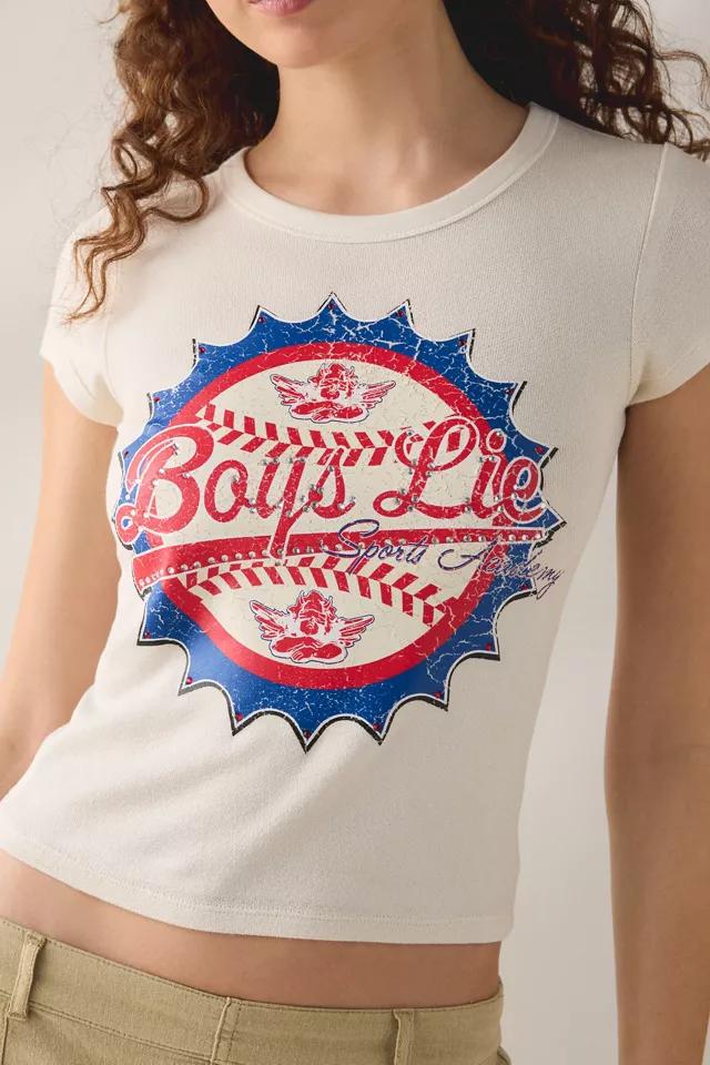 Boys Lie Sport Spice Rhinestone Baseball Graphic Baby Tee by BOYS LIE