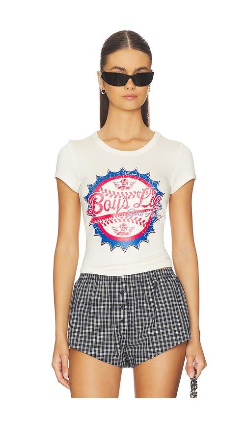 Boys Lie Sporty Spice Baby Tee in Ivory by BOYS LIE