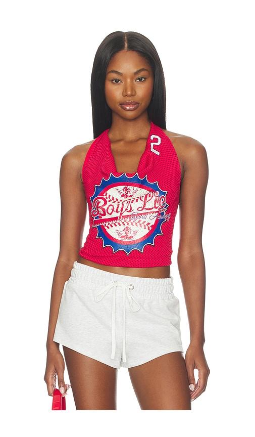 Boys Lie Sporty Spice Halter Top in Red by BOYS LIE