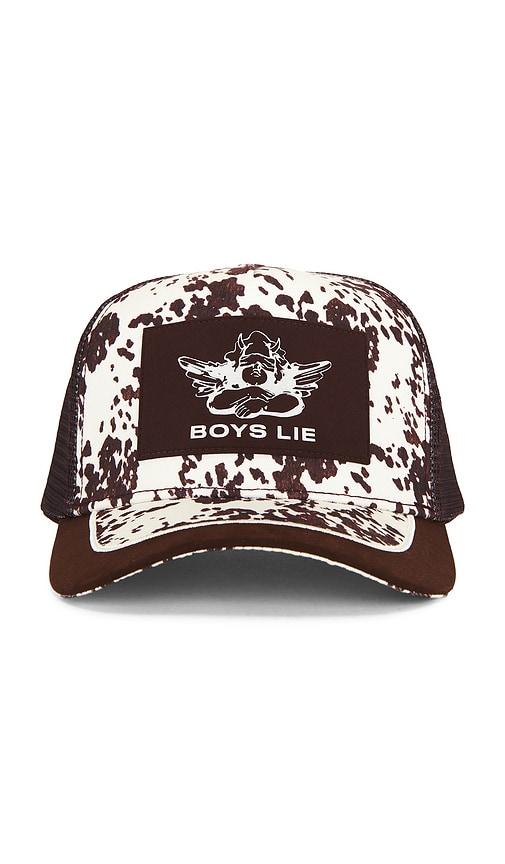 Boys Lie Suede Panel Trucker Hat in Black by BOYS LIE