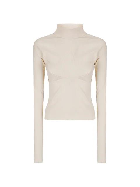 seam-detail long-sleeve top by BOYSLOFT